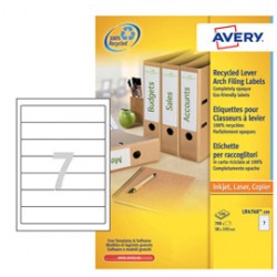 Etichette carta riciclata bianca per raccoglitori-61x192mm -Laser- Avery