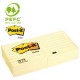 BLOCCO 100fg Post-it 76x127mm GIALLO A RIGHE 635