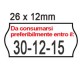 PACK 10 ROTOLI 1000 ETICH. 26x12mm ONDA  BIANCO PERM. Printex