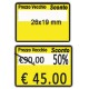 PACK 10 ROTOLI 600 ETICH. 26x19mm  GIALLO PERM. Printex