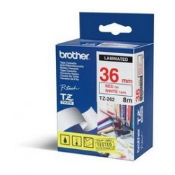 NASTRO LAMINATO BROTHER TZE-262 36MMx8MT ROSSO/BIANCO