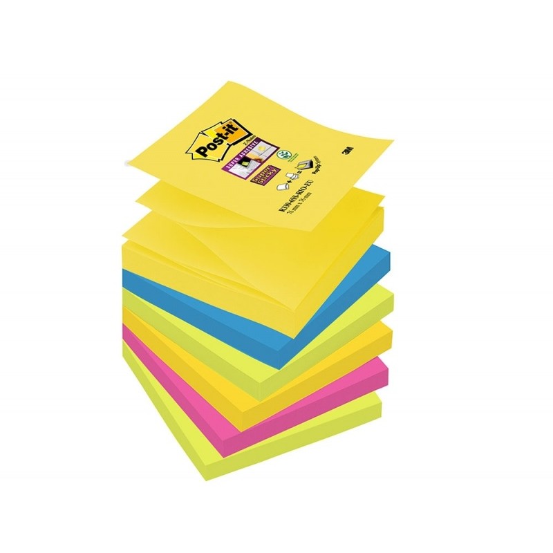 Blocco Post it Super Sticky - 655-6SS-PLAY - 76 x 127 mm 